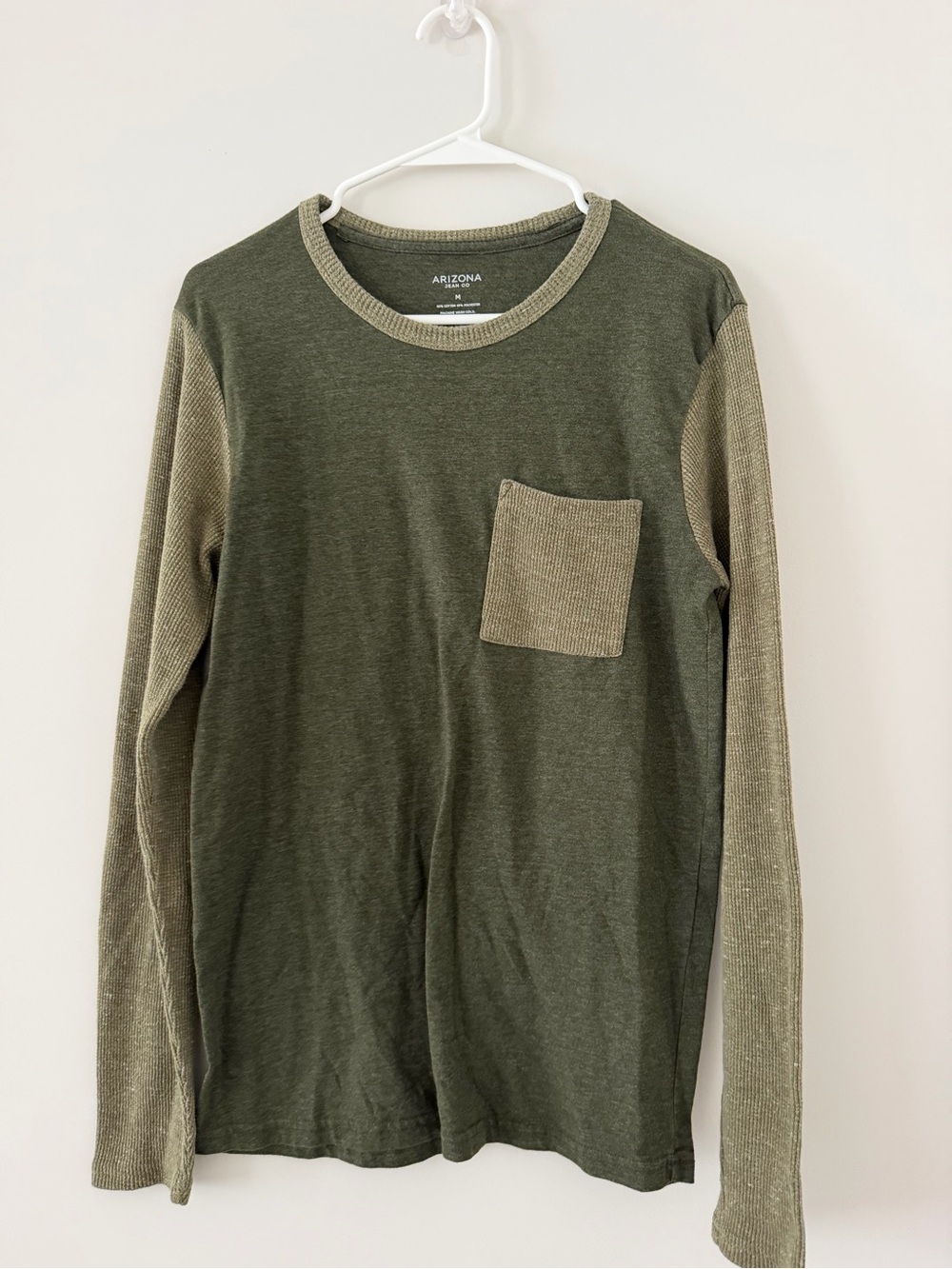 Arizona Jean Co Olive Green Waffle Knit Pullover Men’s Medium